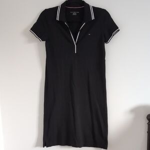 Tommy Hilfiger Black Polo Dress with White Trim